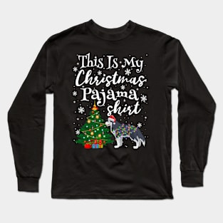 This is my Christmas Pajama Shirt Siberian Husky Lover Dog Long Sleeve T-Shirt